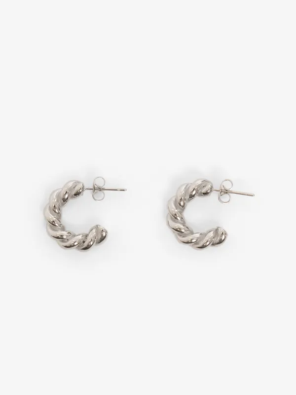 Twisted Demi Hoops - Silver - Margaux Lee sold by Thrills
