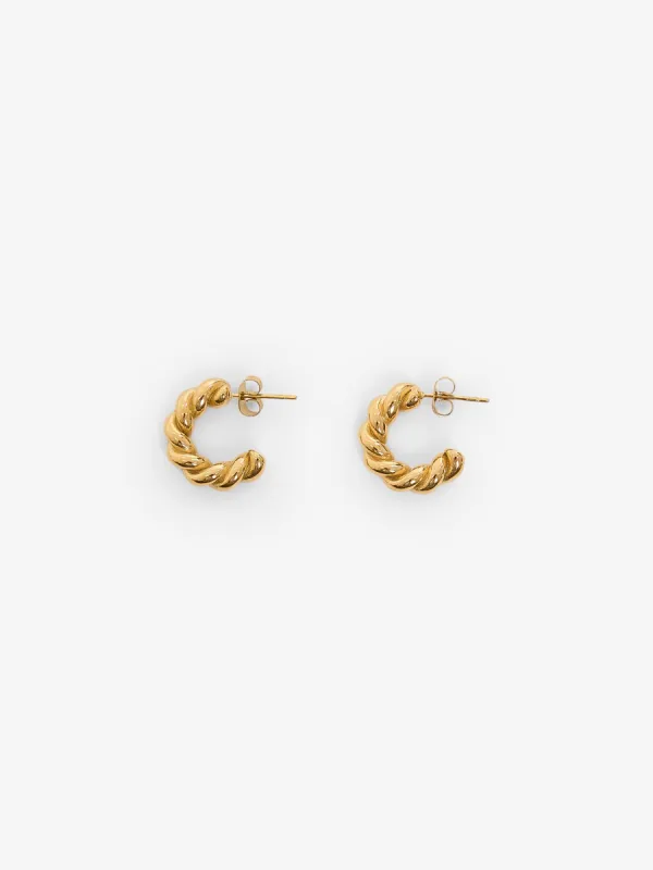 Twisted Demi Hoops - Gold - Margaux Lee sold by Thrills