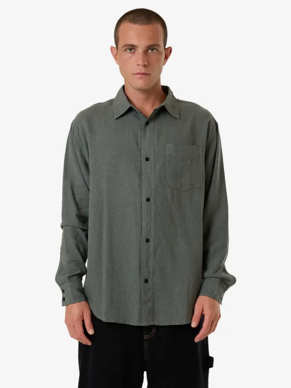 Hemp Minimal Thrills Oversize Long Sleeve Shirt - Dark Forest sold by Thrills
