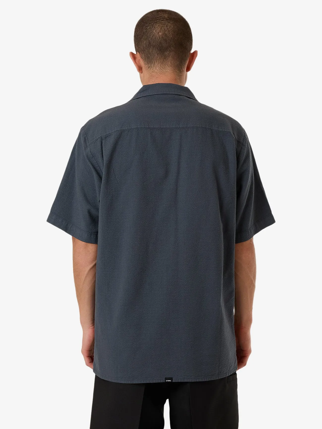 Minimal Thrills Stripe Bowling Shirt - Dark Slate sold by Thrills product image thumbnail 2