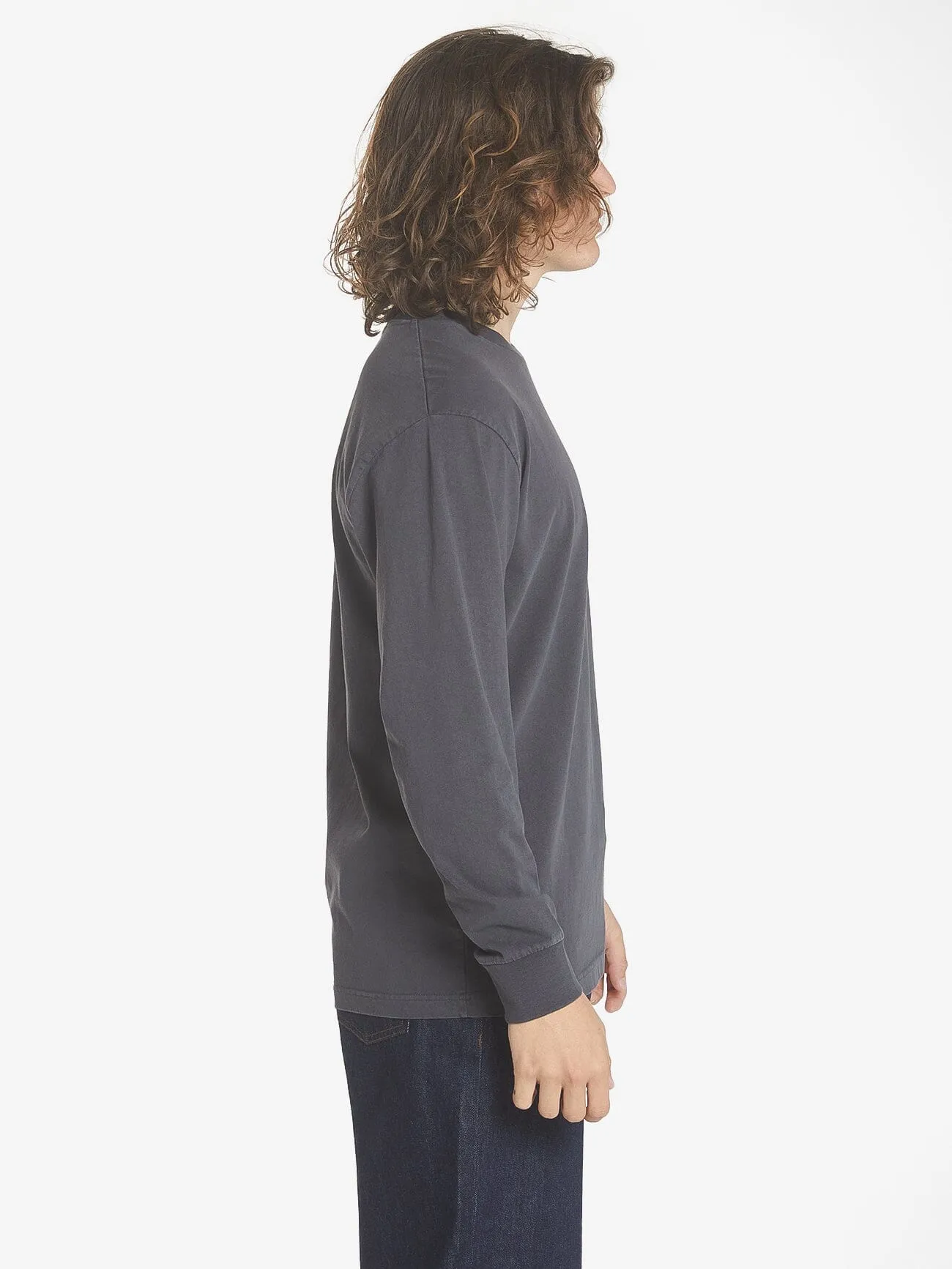 Thrills Union Oversize Fit Long Sleeve Pocket Tee - Dark Charcoal sold by Thrills product image thumbnail 3