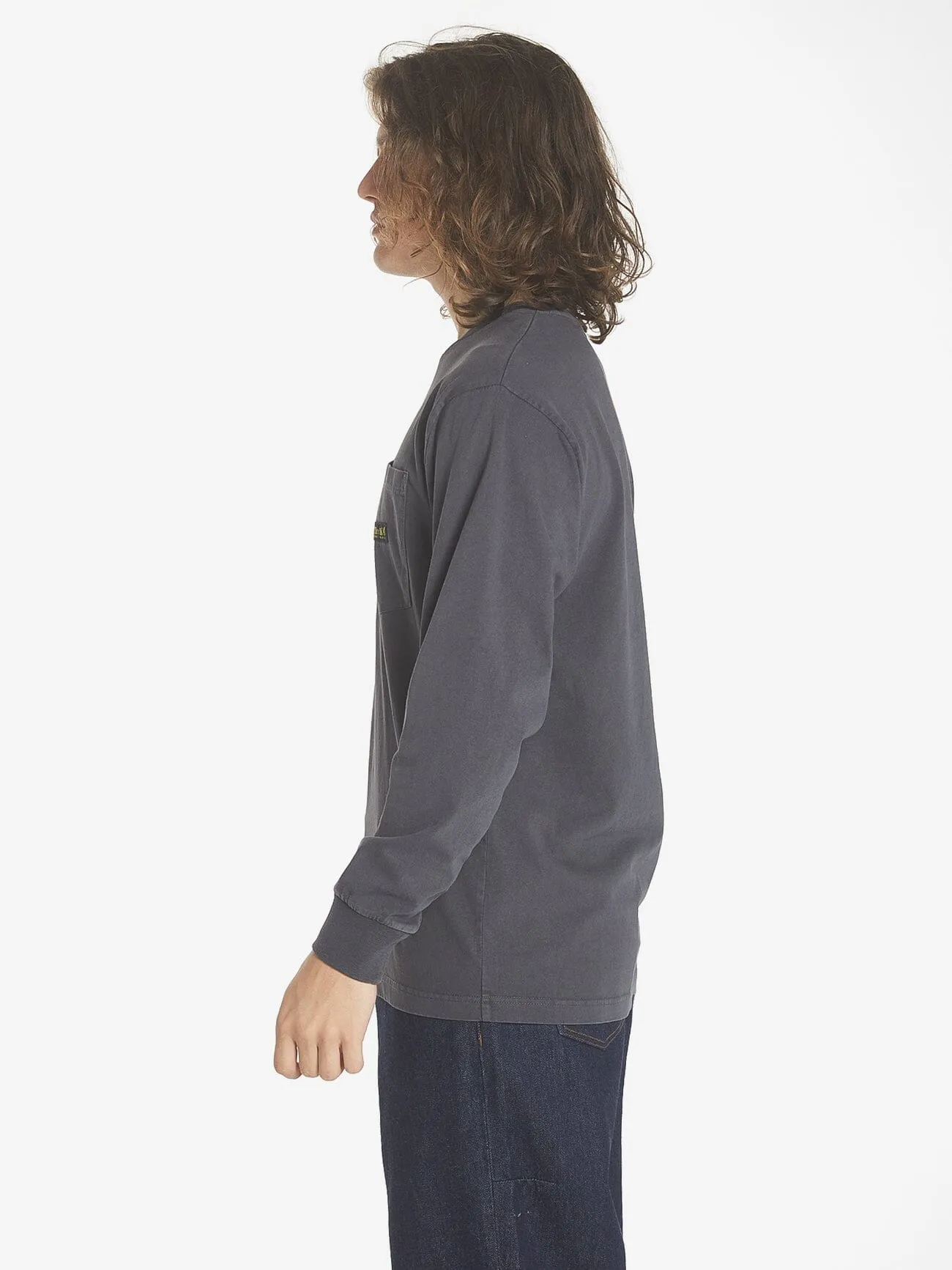 Thrills Union Oversize Fit Long Sleeve Pocket Tee - Dark Charcoal sold by Thrills product image thumbnail 4