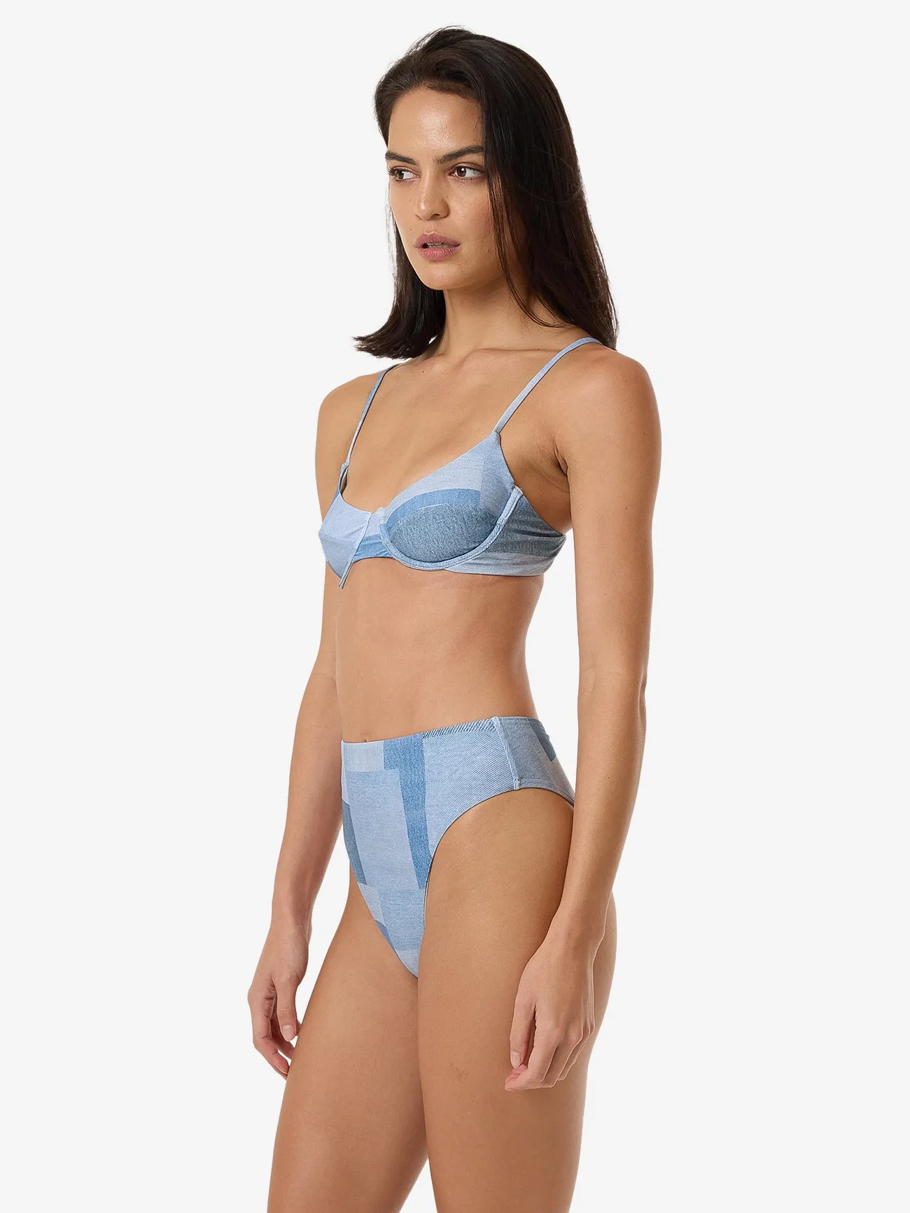 Shades Of Indigo 90S High Cut Bikini Bottom - Blue sold by Thrills product image thumbnail 4