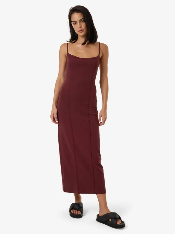 Rib Seam Dress - Dark Cherry sold by Thrills