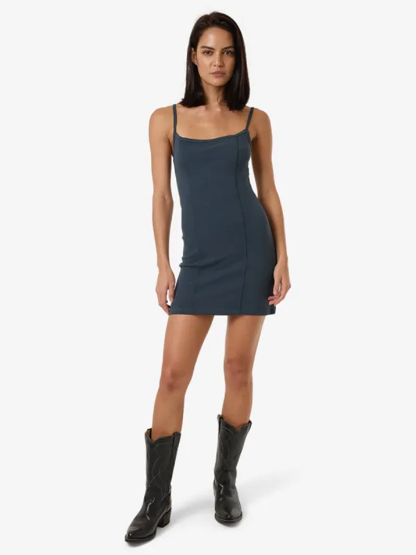 Rib Seam Mini Dress - Dark Slate sold by Thrills