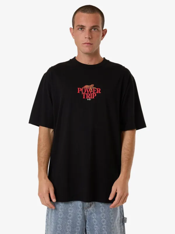 Power Trip Oversize Fit Tee - Black sold by Thrills