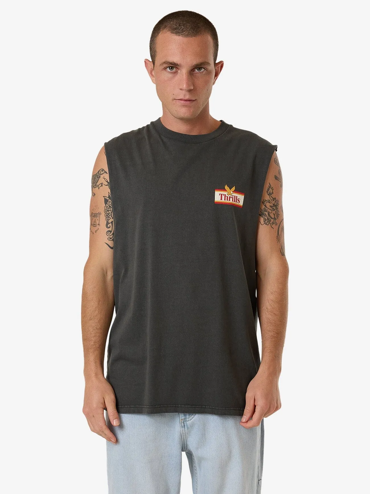Never Stop Merch Fit Muscle Tee - Merch Black sold by Thrills