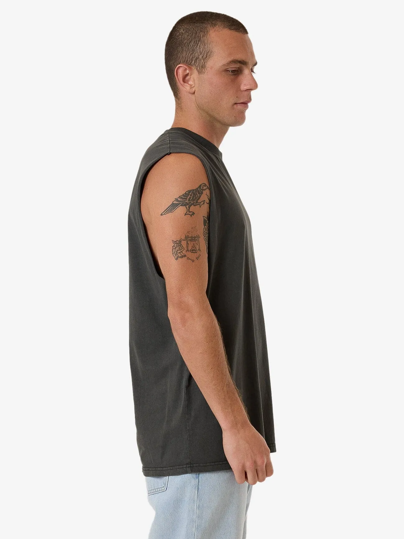 Never Stop Merch Fit Muscle Tee - Merch Black sold by Thrills product image thumbnail 4