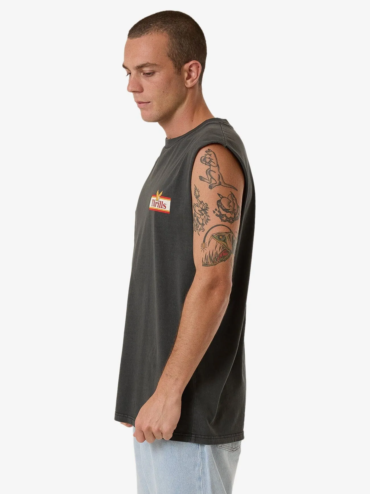 Never Stop Merch Fit Muscle Tee - Merch Black sold by Thrills product image thumbnail 3