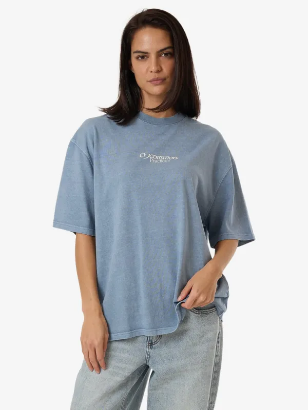 Meditation Practice Oversized Tee - Dusty Blue sold by Thrills