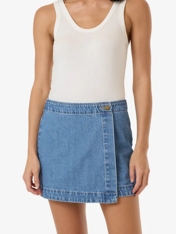 Marley Wrap Skirt - Long Ago Blue sold by Thrills