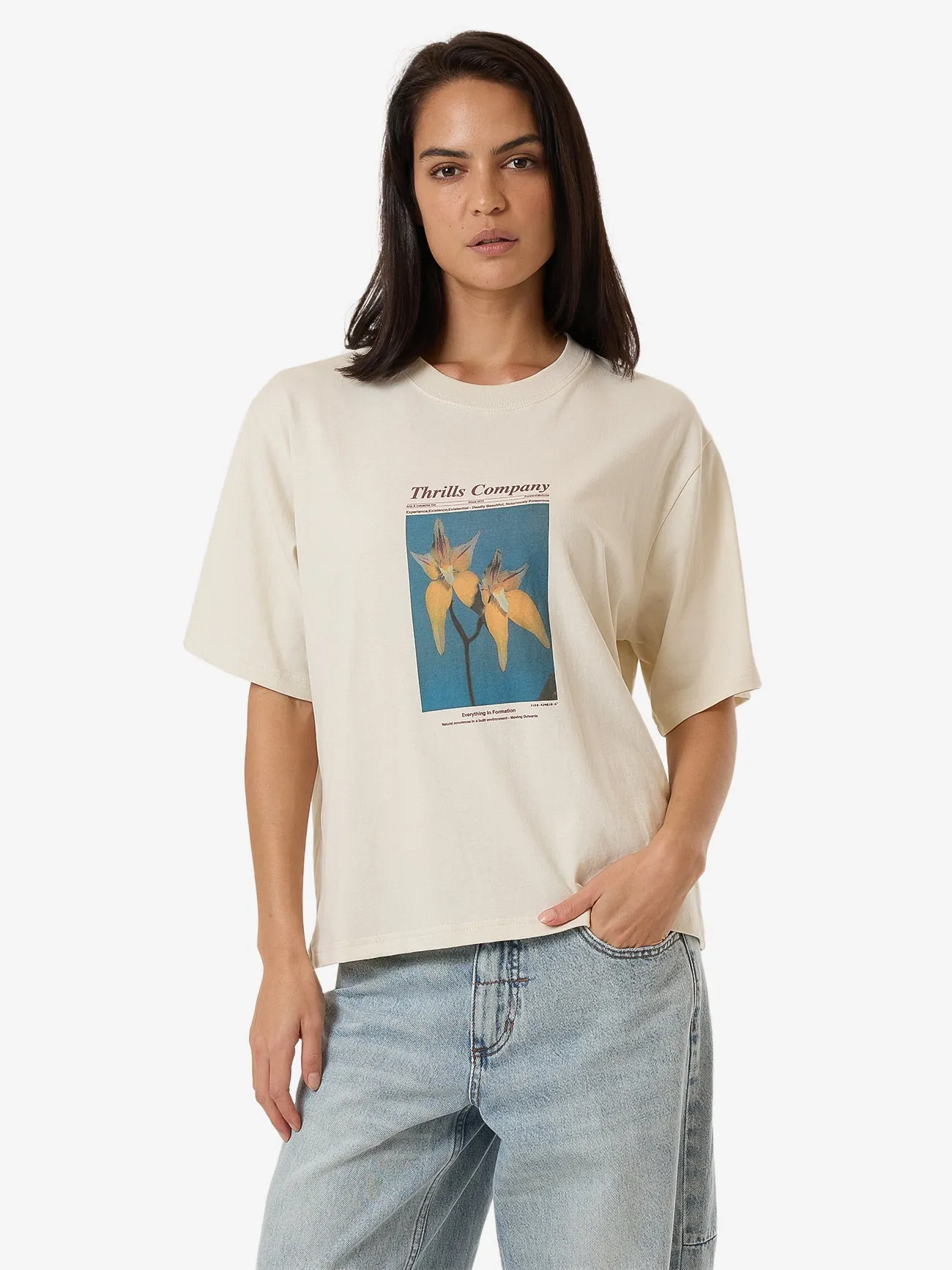 Flower Society Square Tee - Heritage White sold by Thrills