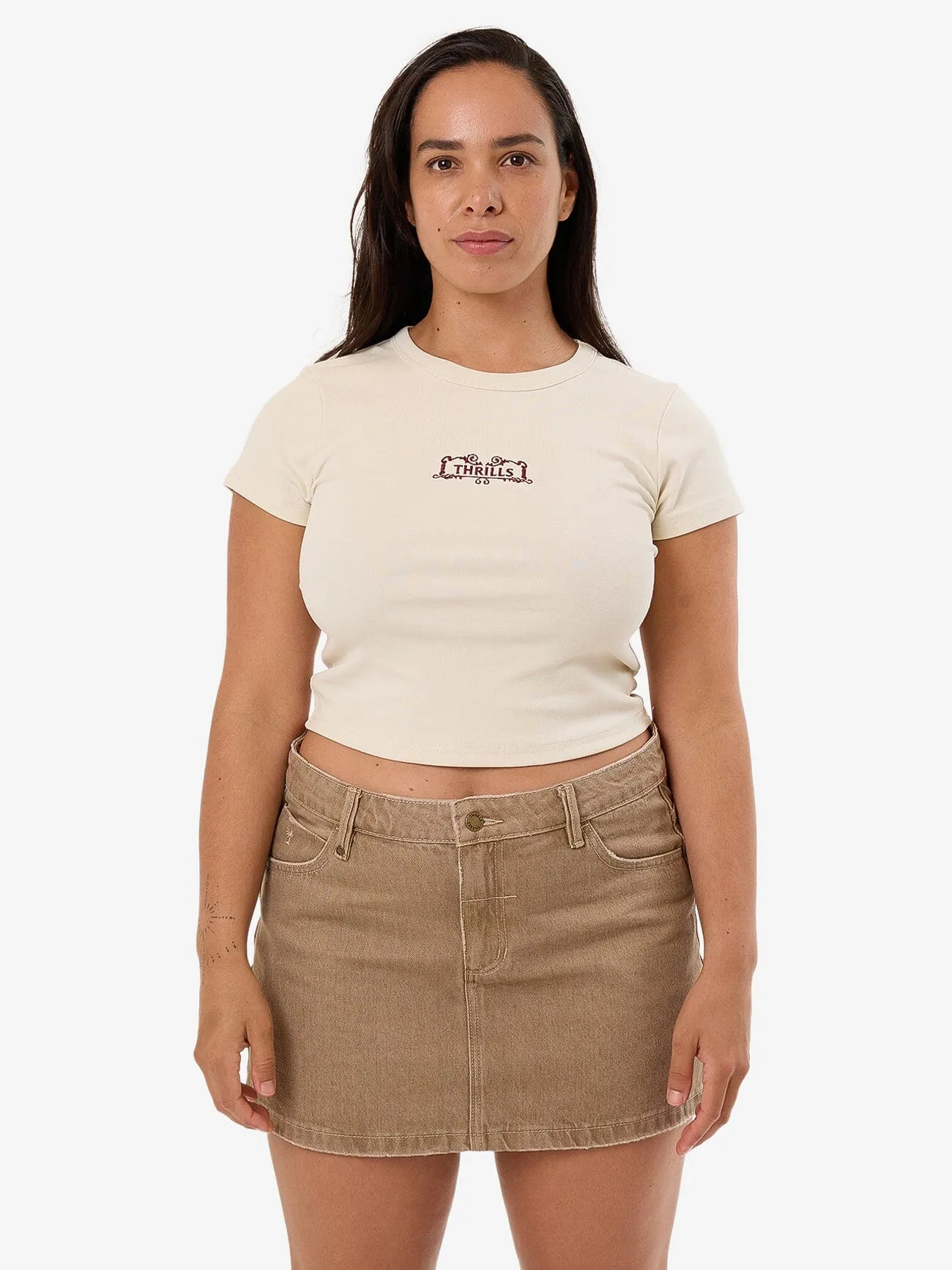 Flourish Curve Tee - Heritage White sold by Thrills