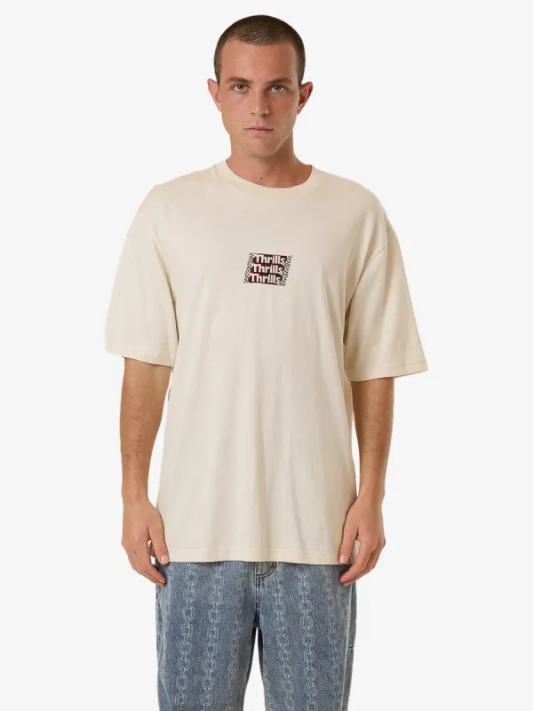 Distortion Oversize Fit Tee - Heritage White sold by Thrills