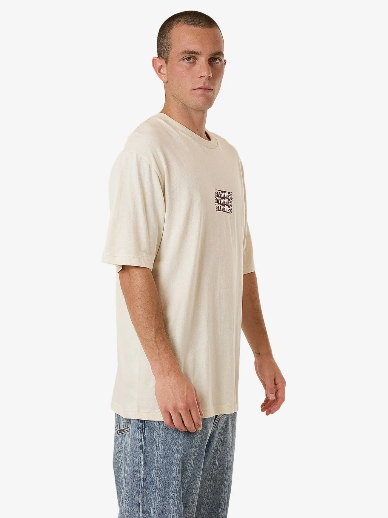 Distortion Oversize Fit Tee - Heritage White sold by Thrills product image thumbnail 4