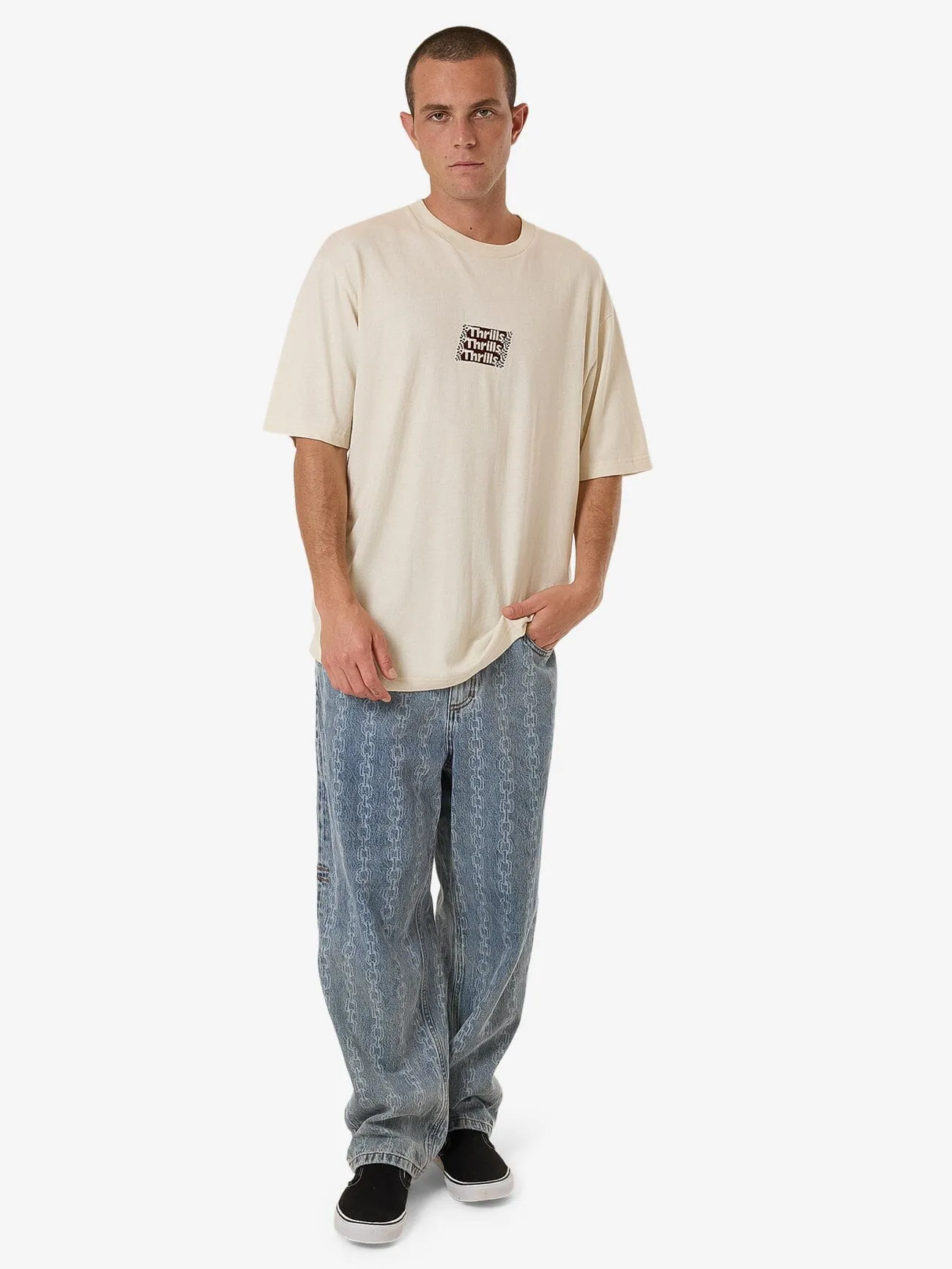 Distortion Oversize Fit Tee - Heritage White sold by Thrills product image thumbnail 5