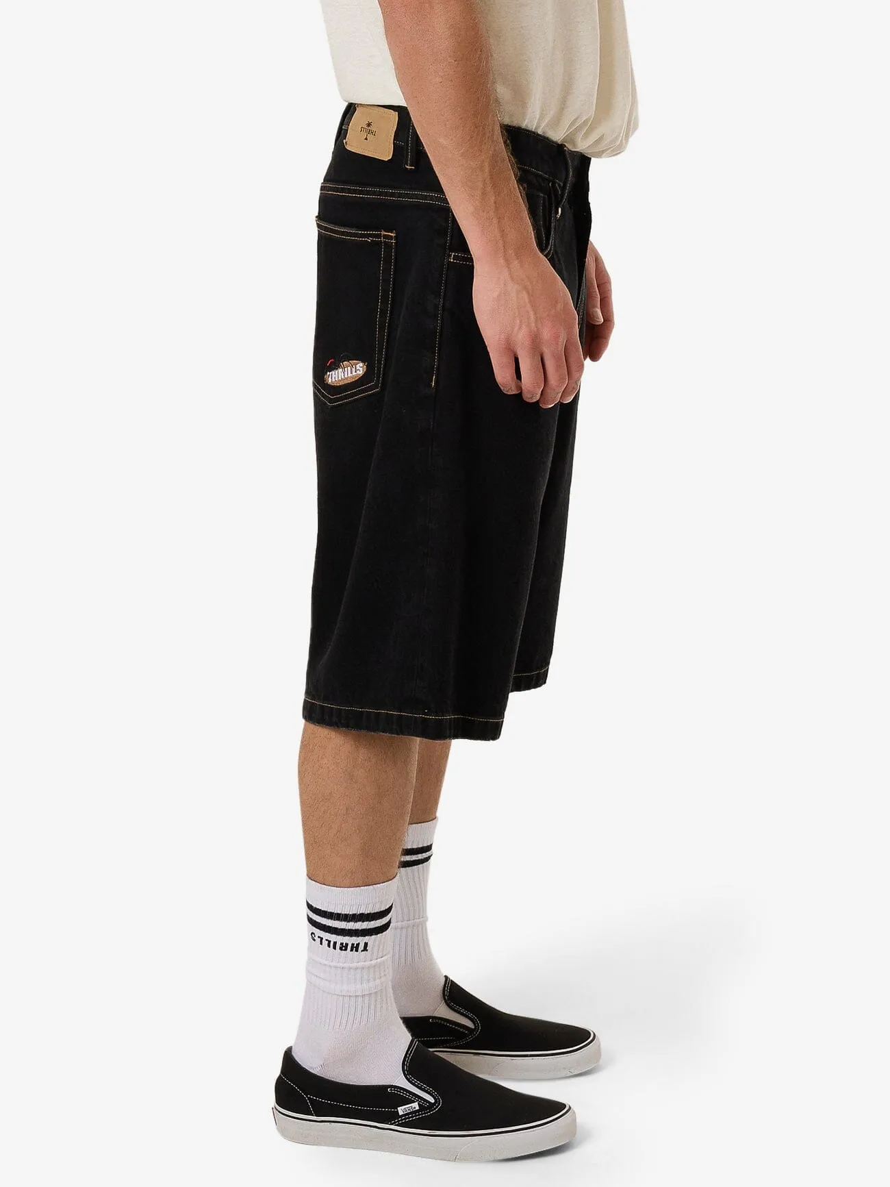 Big Slacker Denim Short - Black Rinse sold by Thrills product image thumbnail 4