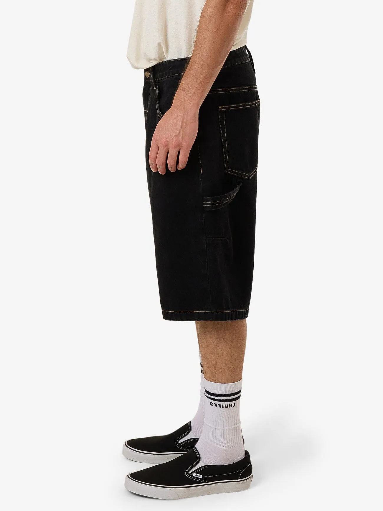 Big Slacker Denim Short - Black Rinse sold by Thrills product image thumbnail 3