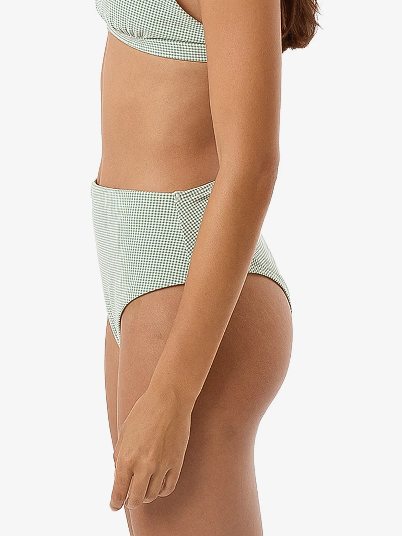 Lou Gingham High Waist Bikini Bottom - Elm Green sold by Thrills product image thumbnail 3