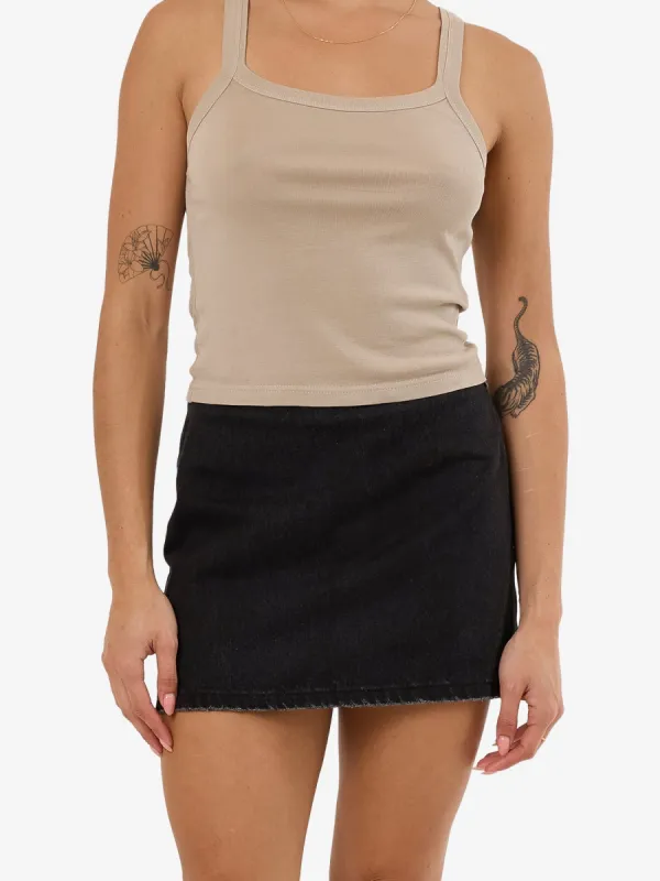 Anna Denim Skirt - Aged Black sold by Thrills