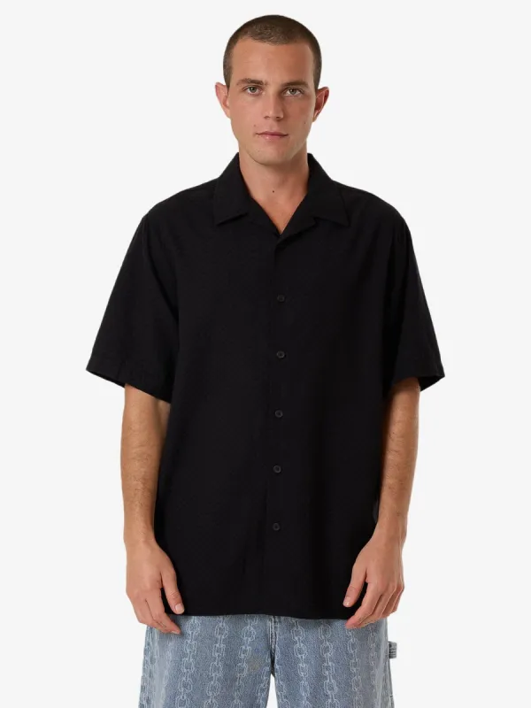 Distortion Bowling Shirt - Black sold by Thrills