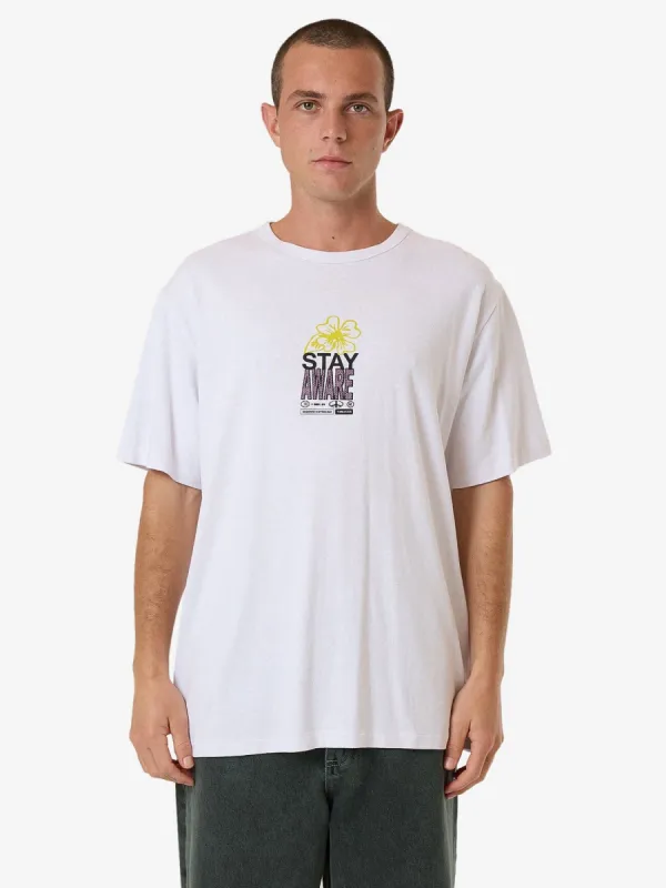 Hemp Stay Aware Merch Fit Tee - Lucent White sold by Thrills