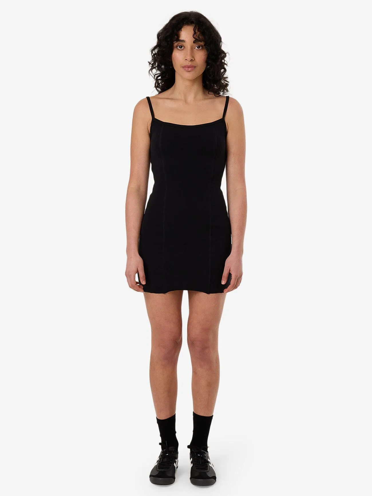 Rib Seam Mini Dress - Black sold by Thrills
