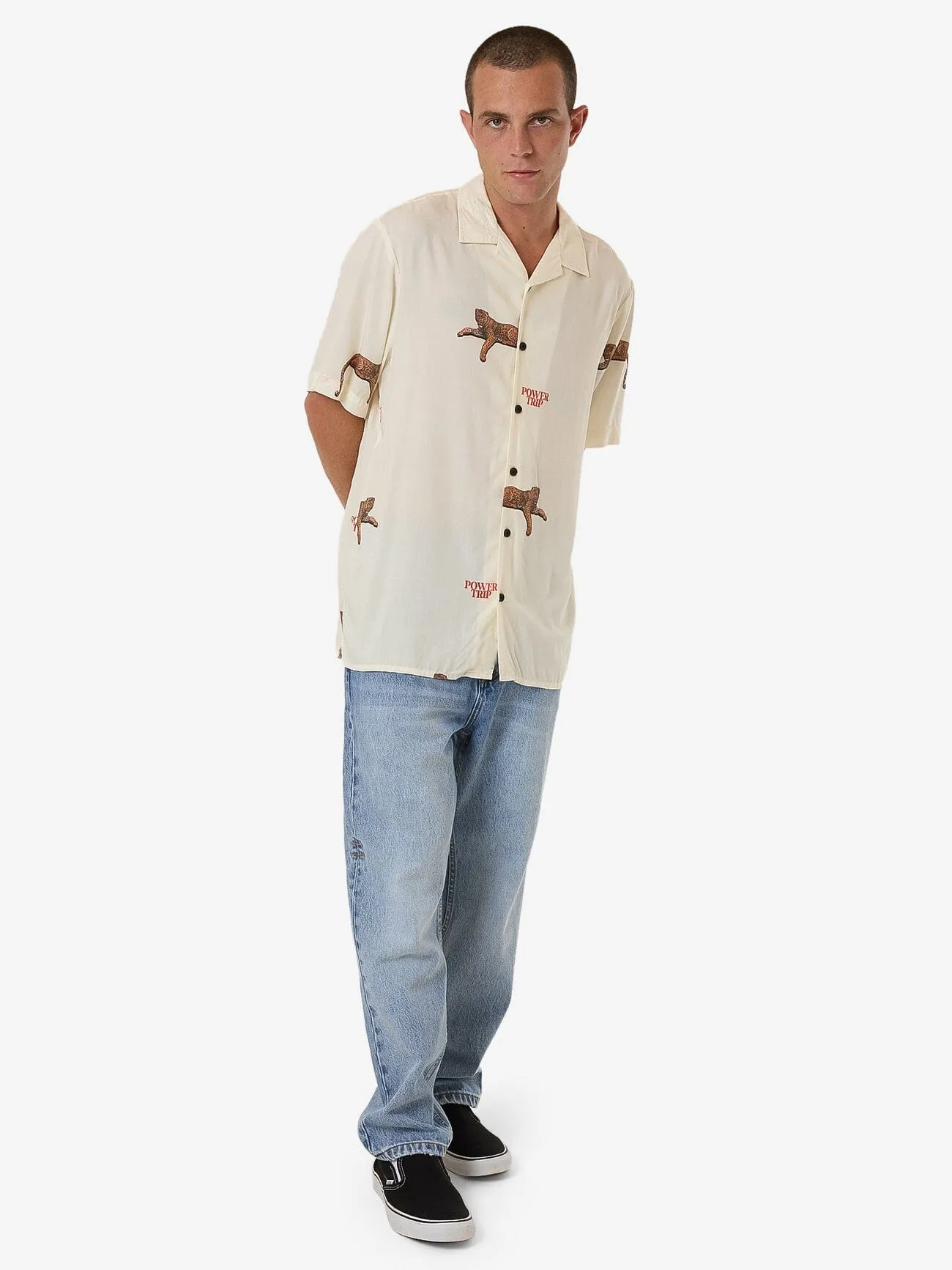 Power Trip Bowling Shirt - Heritage White sold by Thrills product image thumbnail 5