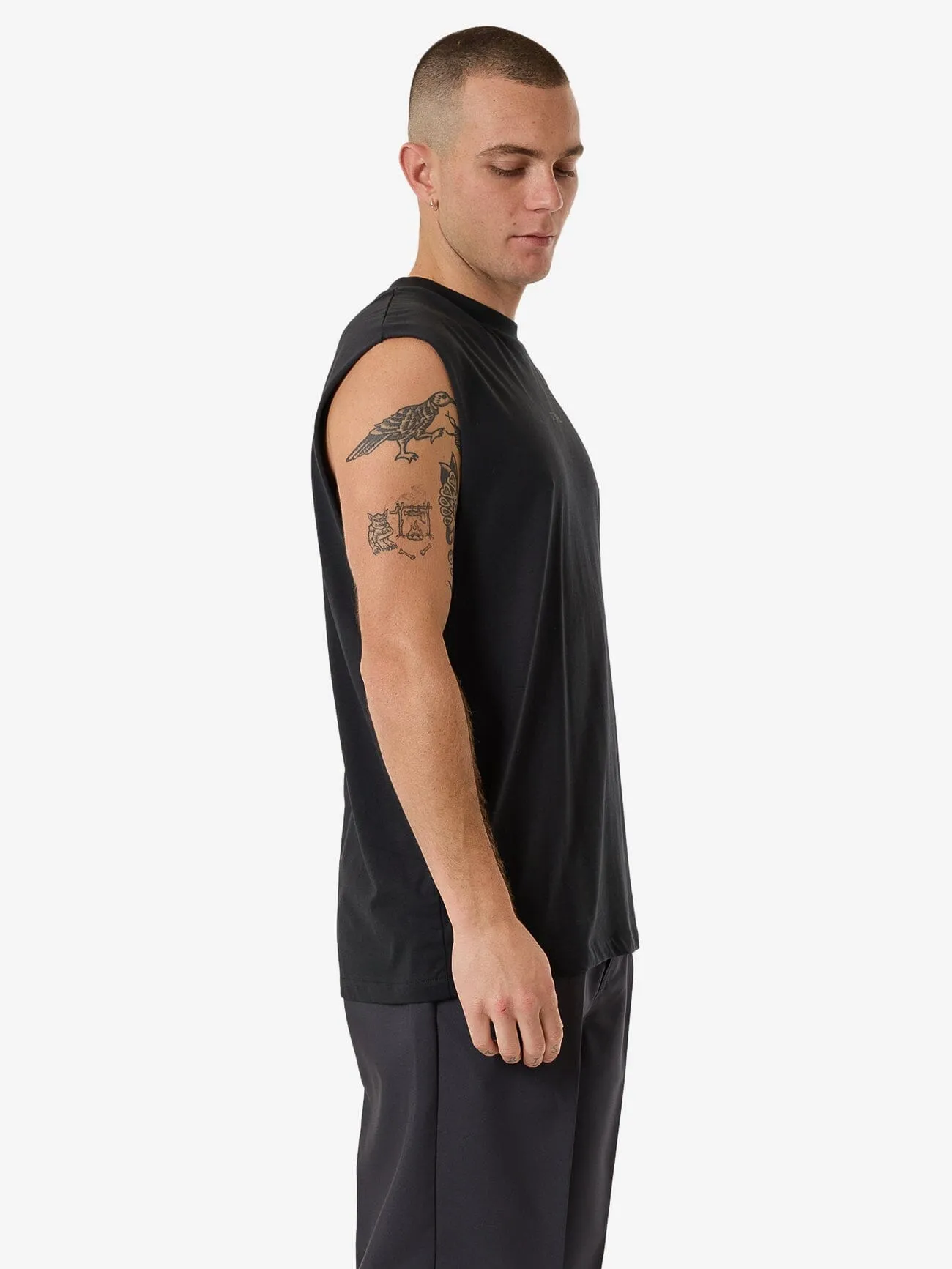 Minimal Thrills Merch Fit Muscle Tee - Faded Black sold by Thrills product image thumbnail 4