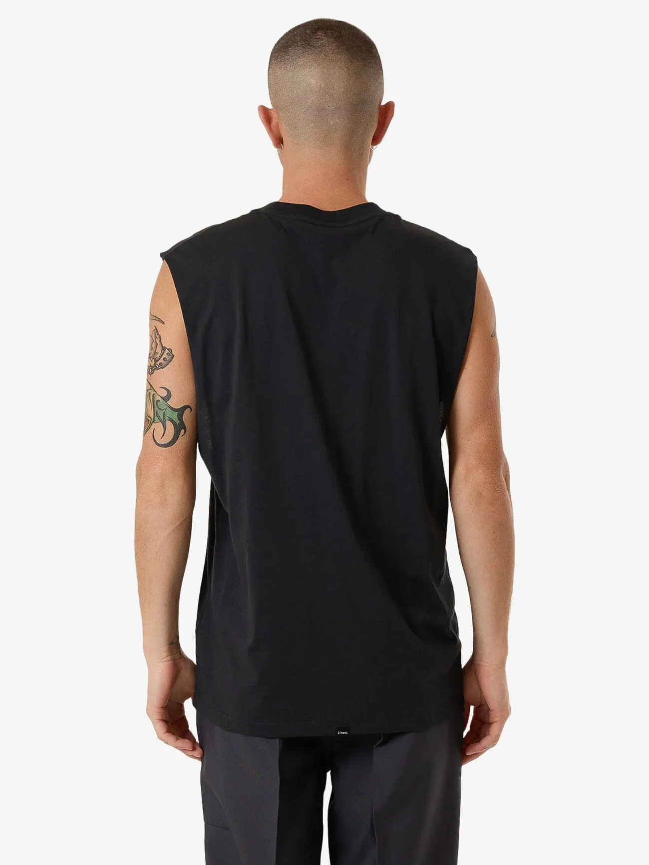 Minimal Thrills Merch Fit Muscle Tee - Faded Black sold by Thrills product image thumbnail 2