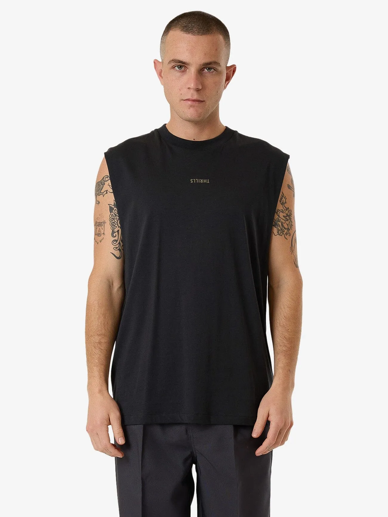 Minimal Thrills Merch Fit Muscle Tee - Faded Black sold by Thrills