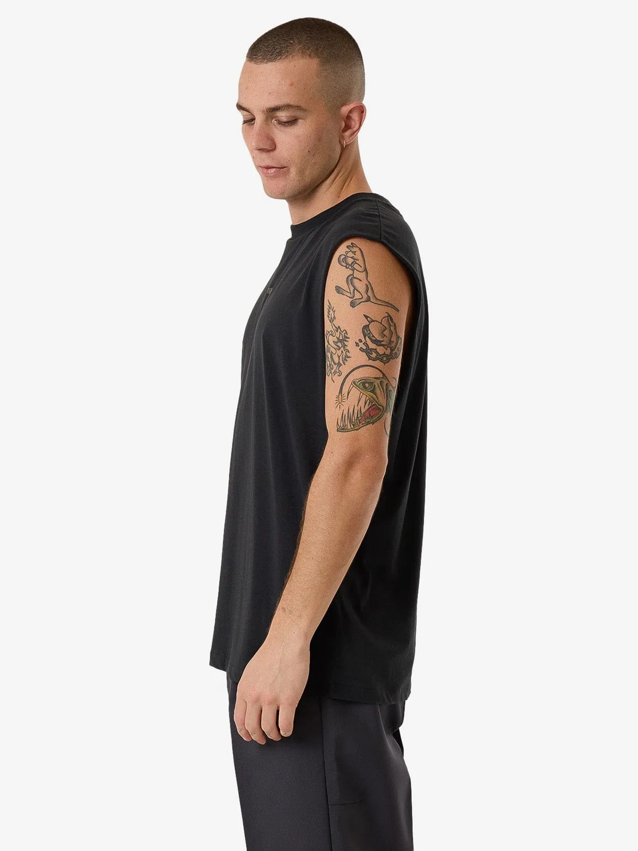Minimal Thrills Merch Fit Muscle Tee - Faded Black sold by Thrills product image thumbnail 3
