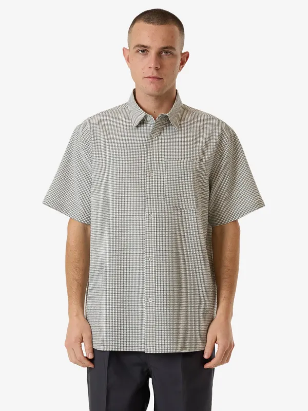 Morphing Check Short Sleeve Shirt - Light Grey sold by Thrills