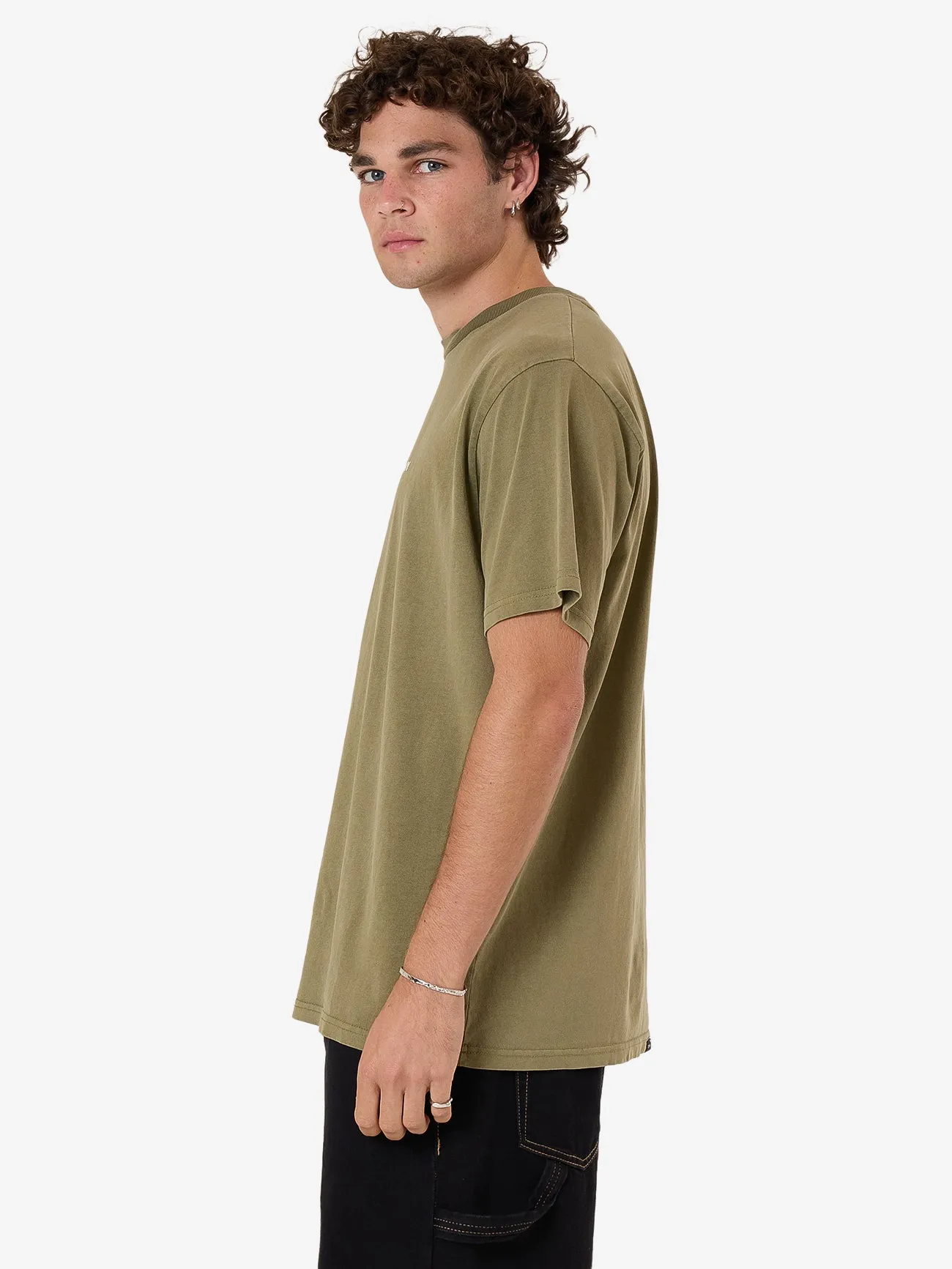 Emblem Merch Fit Tee - Olive sold by Thrills product image thumbnail 3