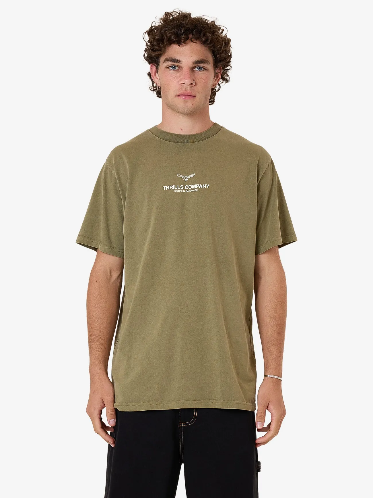 Emblem Merch Fit Tee - Olive sold by Thrills
