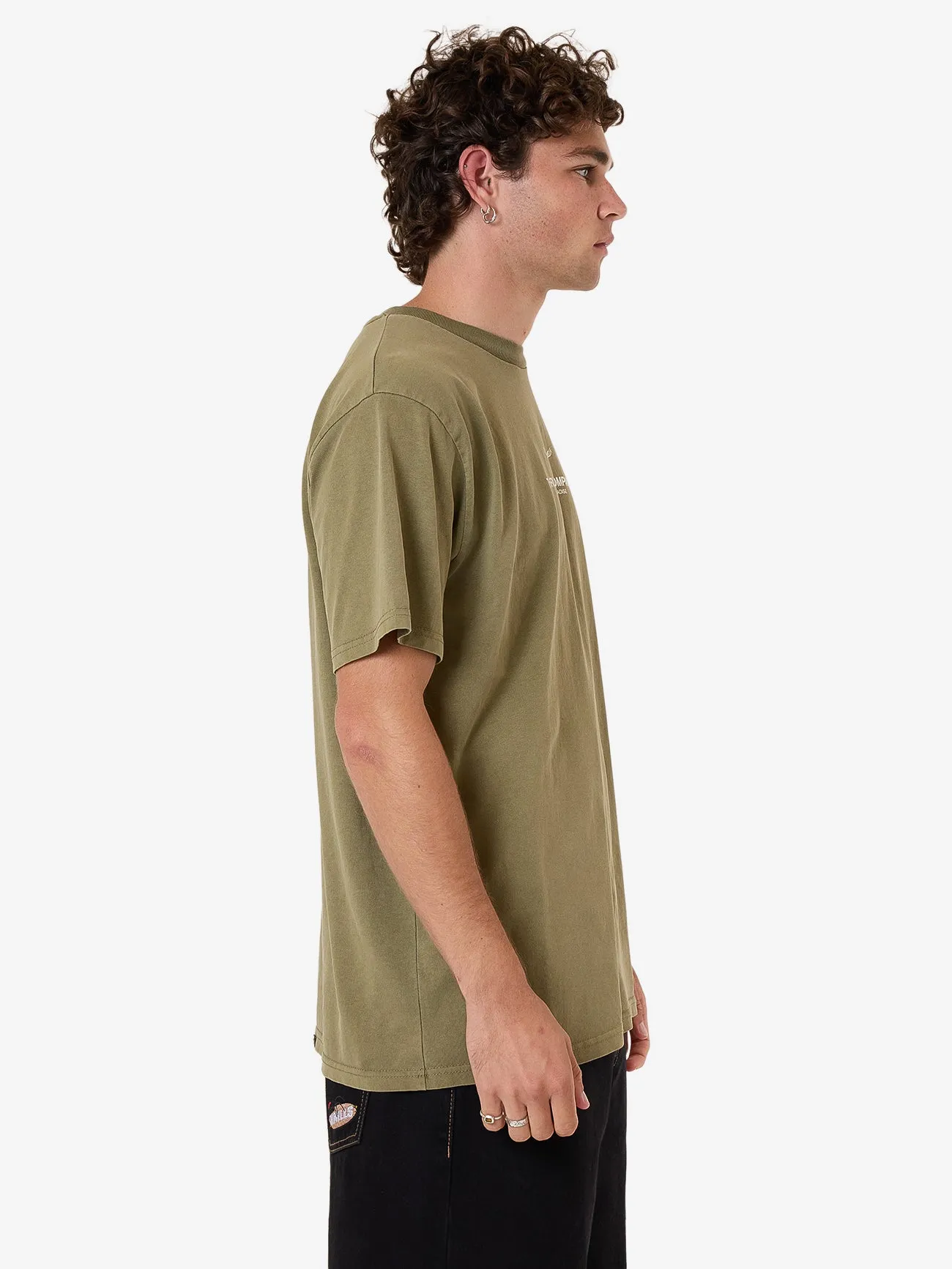 Emblem Merch Fit Tee - Olive sold by Thrills product image thumbnail 4