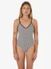 Gia Gingham Plunge One Piece - Black sold by Thrills