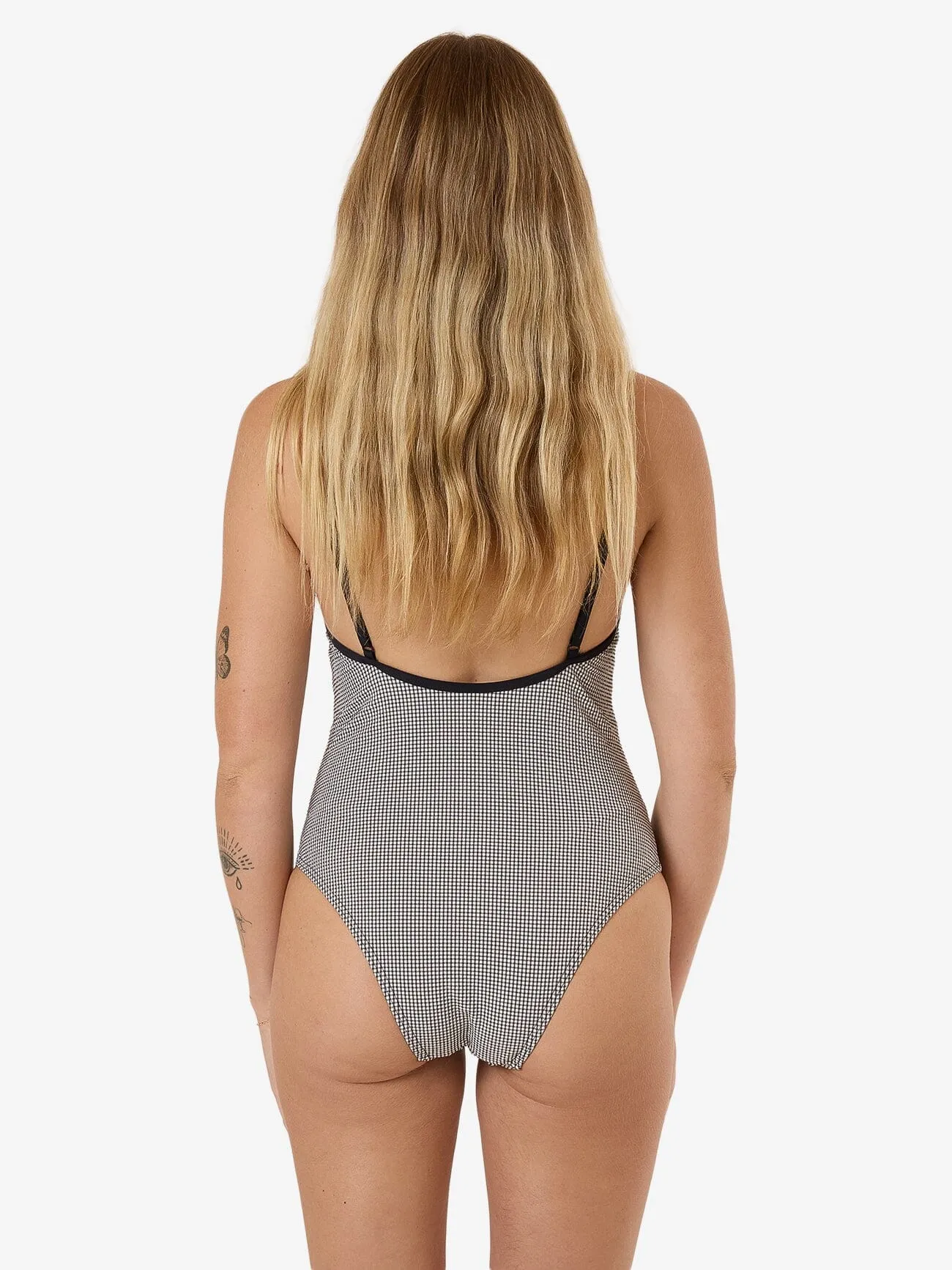 Gia Gingham Plunge One Piece - Black sold by Thrills product image thumbnail 2