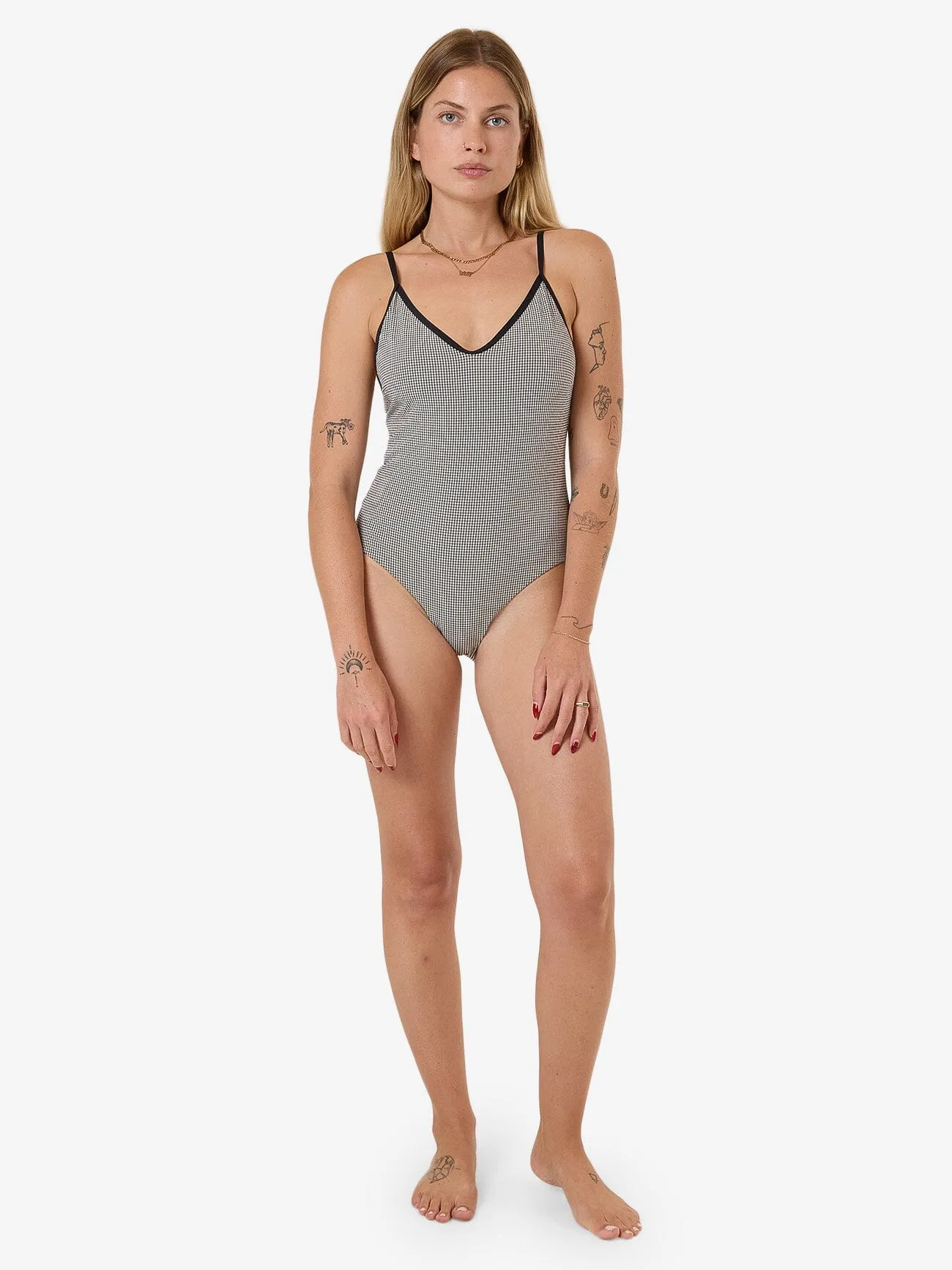 Gia Gingham Plunge One Piece - Black sold by Thrills product image thumbnail 5