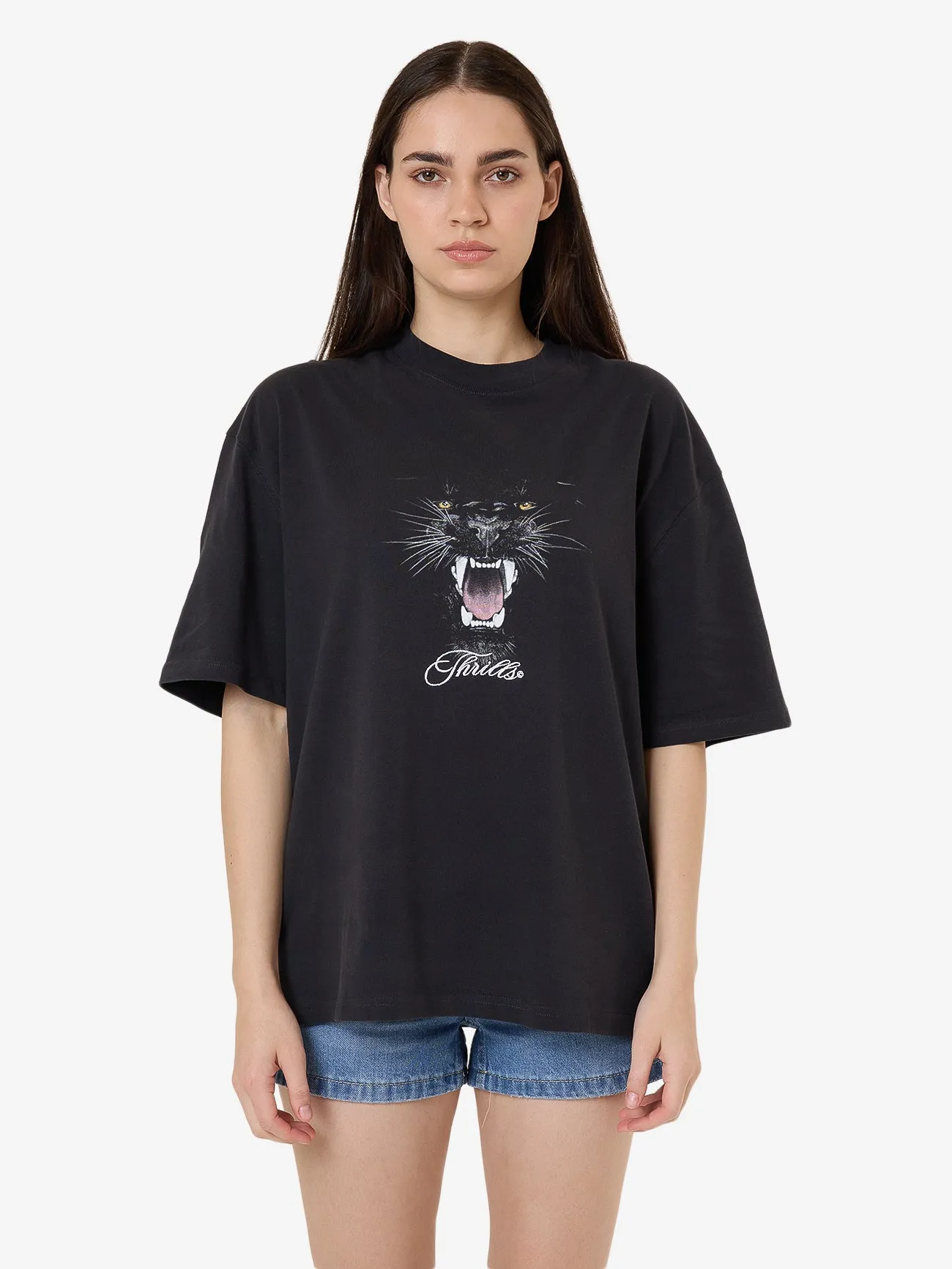 Deadly Pursuit Oversized Tee - Washed Black sold by Thrills