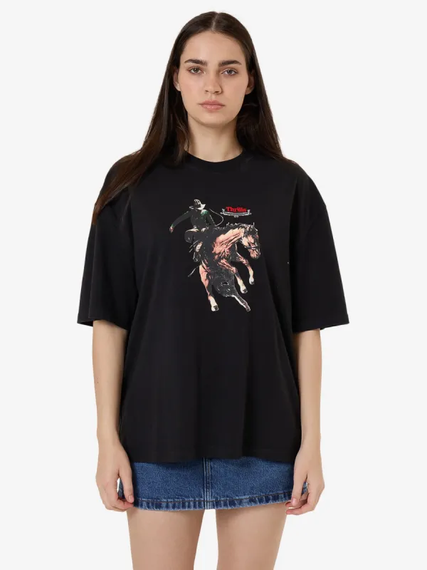 Eternal Outlaw Oversize Tee - Washed Black sold by Thrills