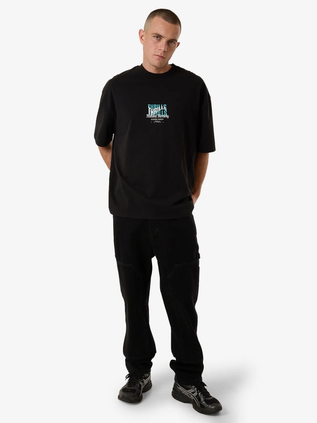 Natural Remedy Box Fit Oversize Tee - Black sold by Thrills product image thumbnail 5