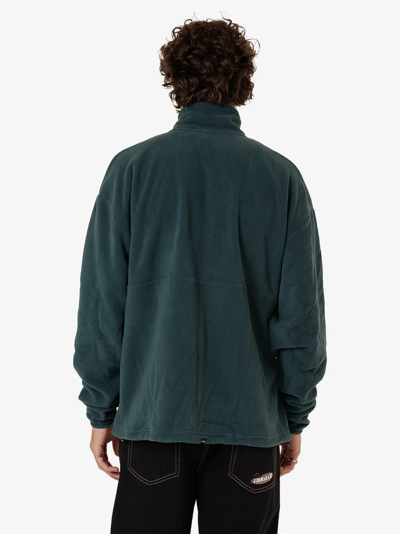 Warped Delusions Quarter Zip Polar Fleece - Dark Jade sold by Thrills product image thumbnail 2