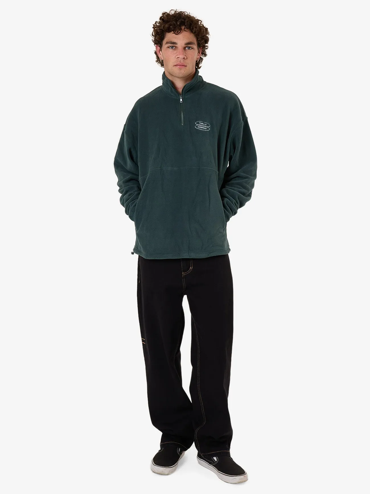 Warped Delusions Quarter Zip Polar Fleece - Dark Jade sold by Thrills product image thumbnail 5