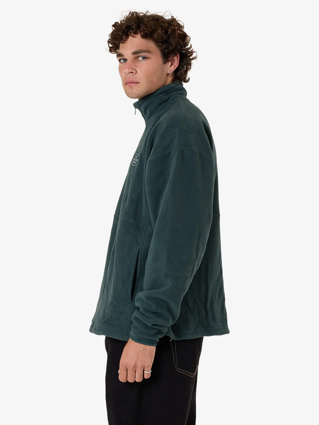 Warped Delusions Quarter Zip Polar Fleece - Dark Jade sold by Thrills product image thumbnail 4