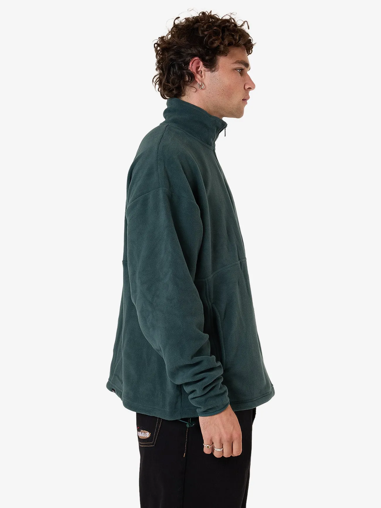 Warped Delusions Quarter Zip Polar Fleece - Dark Jade sold by Thrills product image thumbnail 3