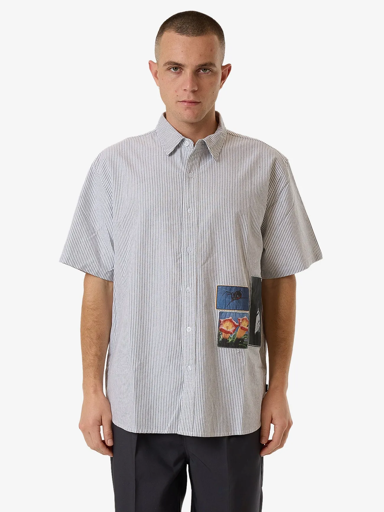 Come & Believe Short Sleeve Shirt - Jasper Green Stripe sold by Thrills