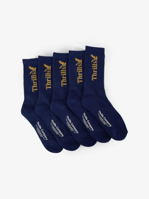 Thrills Workwear 5 Pack Sock - Estate Blue sold by Thrills