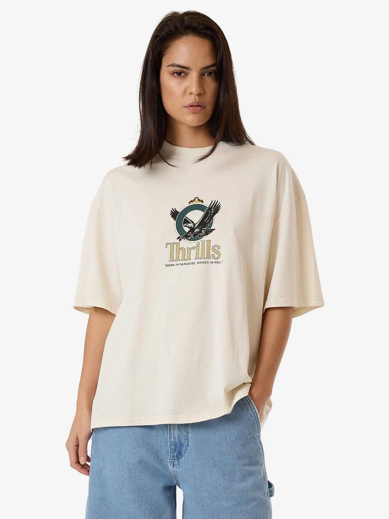 Royalty Oversized Tee - Heritage White sold by Thrills