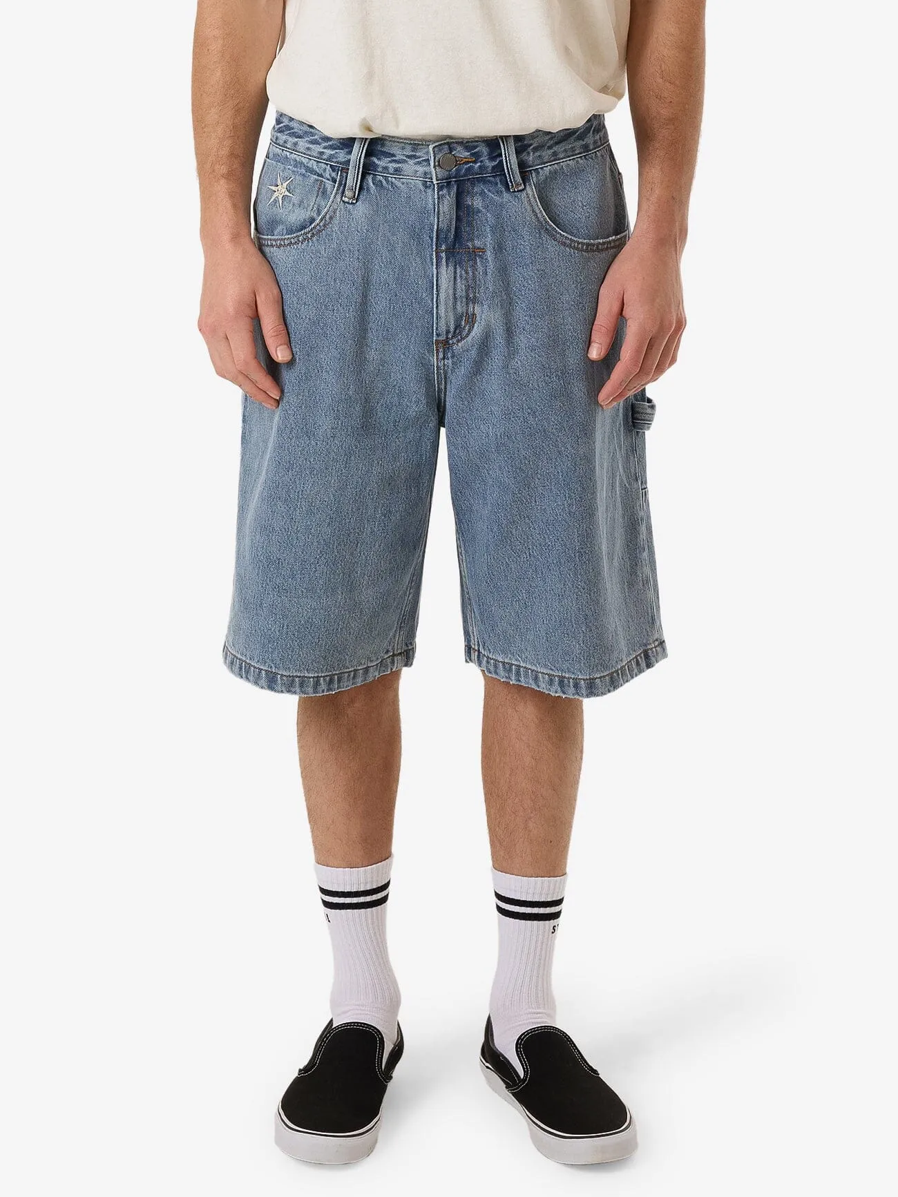 Infinite Stars Big Slacker Denim Short - Garage Blue sold by Thrills